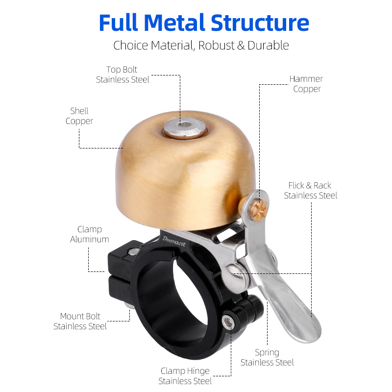 Deemount Bicycle Brass Ring 35 - Bell Handlebar Ring review and price